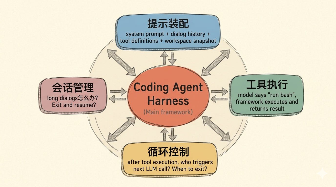 Coding Agent Harness 的四个核心职责
